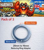 3x 20 to 16mm Reducing / Reduction Rings – Circular Saw Blade Bore Adapter
