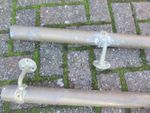Antique Brass Pole Hand Rail Old Handrail Bumper Guard Pub Brackets 103" & 91"L