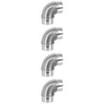 4 Pieces Flexible Flue Exhaust Stove Pipe Chimney Stainless Steel