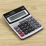 Calculator 8 Digit Metal Desktop LCD Display Wide Calculator KK-800A