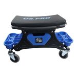 US PRO Mechanics Roller Seat Padded Creeper Rolling Stool With Storage Trays