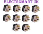 10 X UK 13A AMP 3 PIN MAINS ELECTRICAL PLUG BLACK 240V REWIREABLE BS 1363