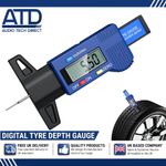 Digital Tyre Depth Gauge Tread Checker LCD Tool For Motorbike Car Van Bike BLUE