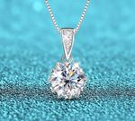 2ct Necklace Pendant White Gold Diamond Test Pass Lab-Created Round Cut