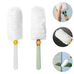 2Pcs Sturdy White Microfiber Household Dusters for Furniture Cleaning