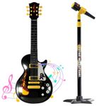 22" Kids Electric Rock Star Guitar & Adjustable Microphone Set Musical Toy