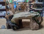 Rustic Rock and Log Effect Aquarium Arch Cave Fish Tank Decoration Hide