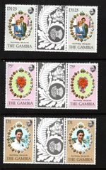 The Gambia 1981 Royal Wedding Charles & Diana Stamps MNH Pairs
