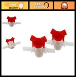 2PCS 3/8" In-Line Ball Valve Shut-Off Switch with Hose Barb for Drip Irrigation