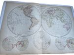 1881: Map Of World In Hemispheres On Various Projections Larger Than A3+ B #01