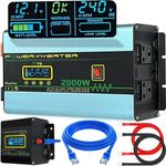 YQ Power Inverter Pure Sine Wave 12V to 240V 2000W 4000W Converter LCD Remote