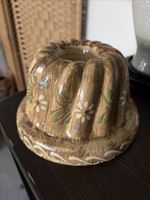 Vintage Alsace France hand painted glazed earthenware kuglof baking mold