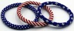 American Flag Style Stacked Bracelets Nepal Glass Seed Bead Bracelet Bracelts