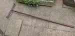 Vintage rake,  garden rake Long wooden handle. Fairly wide.