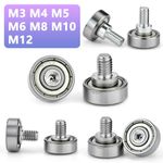 M3 M4 M5-M10 Male Threaded Metal Screw Bearing Pulley Flat Roller Guiding Wheel