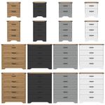 2 3 4 5 Panelled Chest of Drawers Dresser Bedside Cabinet Bedroom Furniture Unit