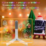 LED Note Board With Night Light Color full 7 Pens DIY Acrylic Message Board Kids