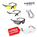 3 voltX CONSTRUCTOR BIFOCAL Reading Safety Glasses 1xClear, 1xYellow & 1xSmoke 