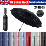 Extra Strength Foldable Umbrella 24 Rods Fully Automatic Large UV Protect UK