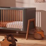 Troll Torsten Cot with Conversion Rail - Grey/Teak