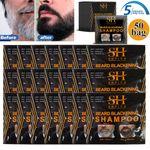 10-50 Men Beard Dye Shampoo Black Mustache Dye Instant Blackening Colour Shampoo