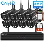 HD 3MP Wireless CCTV Camera Security System 4CH 8CH NVR Home Outdoor Motion IR