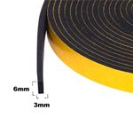 Draught Excluder Foam Tape Adhesive Weather Strip Door Window 20m x 6mm x 3mm