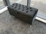 Ottoman Storage Box Chesterfield Velvet Blanket Toy Box  Pouffe Bench Footstool