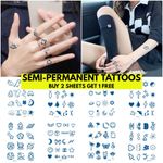SEMI PERMANENT Temporary Tattoos Small Finger Tattoo Mens Womens Kids Hand Body