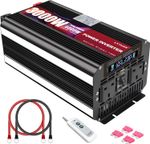 3000W Power Inverter DC 12V to 240V AC Converter 6000W Peak with 2 AC Sockets 1 