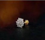 14k Yellow Gold Plated Lab Created Diamond Flower Cluster Nose Stud Piercing