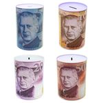 Litetron Money Tin Box £5 £10 £20 £50 Pound Note Kids Saving Cash Piggy Bank