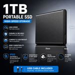 1TB PORTABLE EXTERNAL HARD DRIVE USB  3.0 PC MAC - Plug & play with Cable