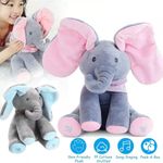 Peek-a-boo Soft Elephant Doll Baby Plush Kids Toy Singing Stuffed Animated NEW