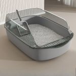 Extra Large High-Sided Cat Litter Tray Deep Anti-Splash Open Tray +Scoop cat box