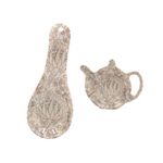 Spoon Rest & Teabag Tidy Set W. Morris Artichoke Melamine Cooking Utensils 2Pcs