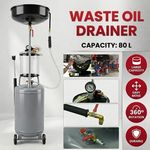 80L Waste Oil Drainer Tank Portable Garage Drain Drainer Extra Large Container