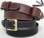 Stockman's  Belt Genuine Leather with  pouch. BLK or BRN. 41014 35mm