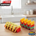 4pcs Wave Taco Holder Stand BPA Free Plastic Rack Tray for Hard Shell Tacos