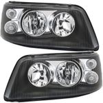 Black Headlights Left Right for VW T5 2003-2009 H1 H7 Dual Lens