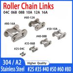 #25 #35 #40 #50 #60 #80 Roller Chain Connector Links Full Buckle Stainless Steel