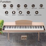 Glarry 88-Key Full Weighted Digital Piano MIDI with Metal Stand Headphone Pedals