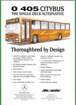 Promotional Leaflet - Mercedes Benz & Alexander - O405 Citybus - UK Spec: c.1992