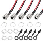5 PCS DC-099 Power Jack 30V 5A 5.5 x 2.5mm 2 Pin Silver 150mm