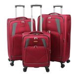 4 wheel Spinner Soft Shell Suitcase Luggage Set Carry On  Cabin Travel bag RT905