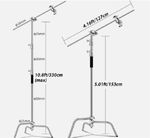 11ft Selens Heavy Duty C Stand Century Turtle Base Boom Arm Gobo Stainless Steel