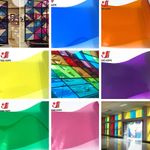 7Pcs/Set Multi Color Transparent Window Film Stained Glass For Hotel Home Decor