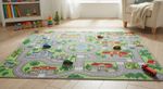 Durable Kids Car Play Mat - Colorful City Rug 80x120 CM for Playroom & Learning