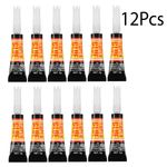 12 Pcs Super Glue Extra Strong Premium Quality Adhesive Plastic Glass Rubber Lea