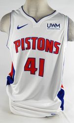 2023-24 Detroit Pistons Mike Muscala #41 Game Issued White Jersey 52 DP73787